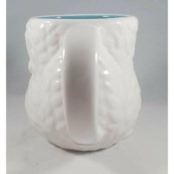 Homestead International - White & Aqua - Owl Coffee Mug Tea Cup Embossed  Owl - Picture 5 of 7